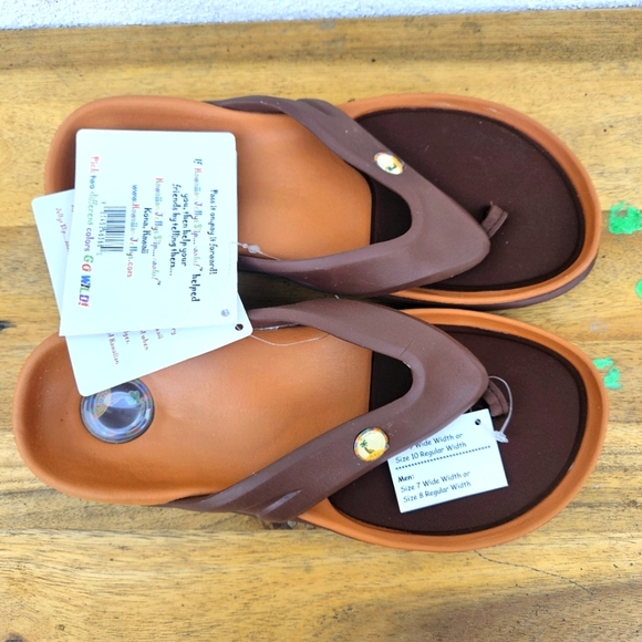 Hawaiian Jellys Ultra Comfort A'a Brown Lava Unisex  Sandals Women's Size 10 - Picture 1 of 13